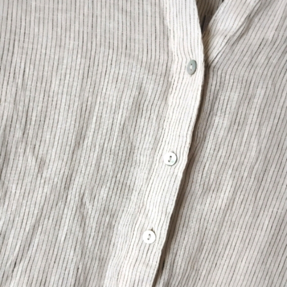 NWT Tahari Linen Button-Front Shirt Size 1X Roll Tab Sleeves Breezy Resort Style - Picture 3 of 8